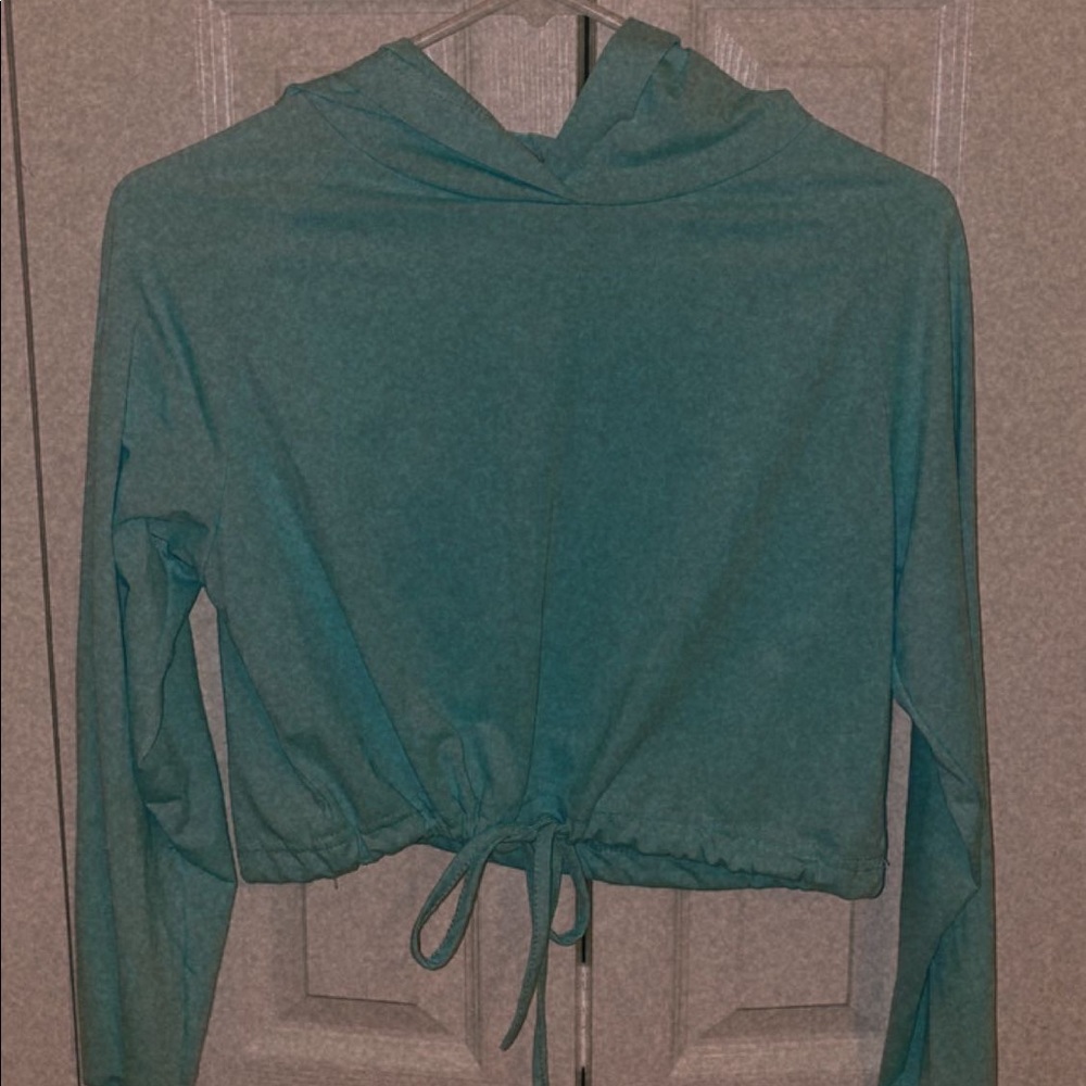 Blue cropped hoodie